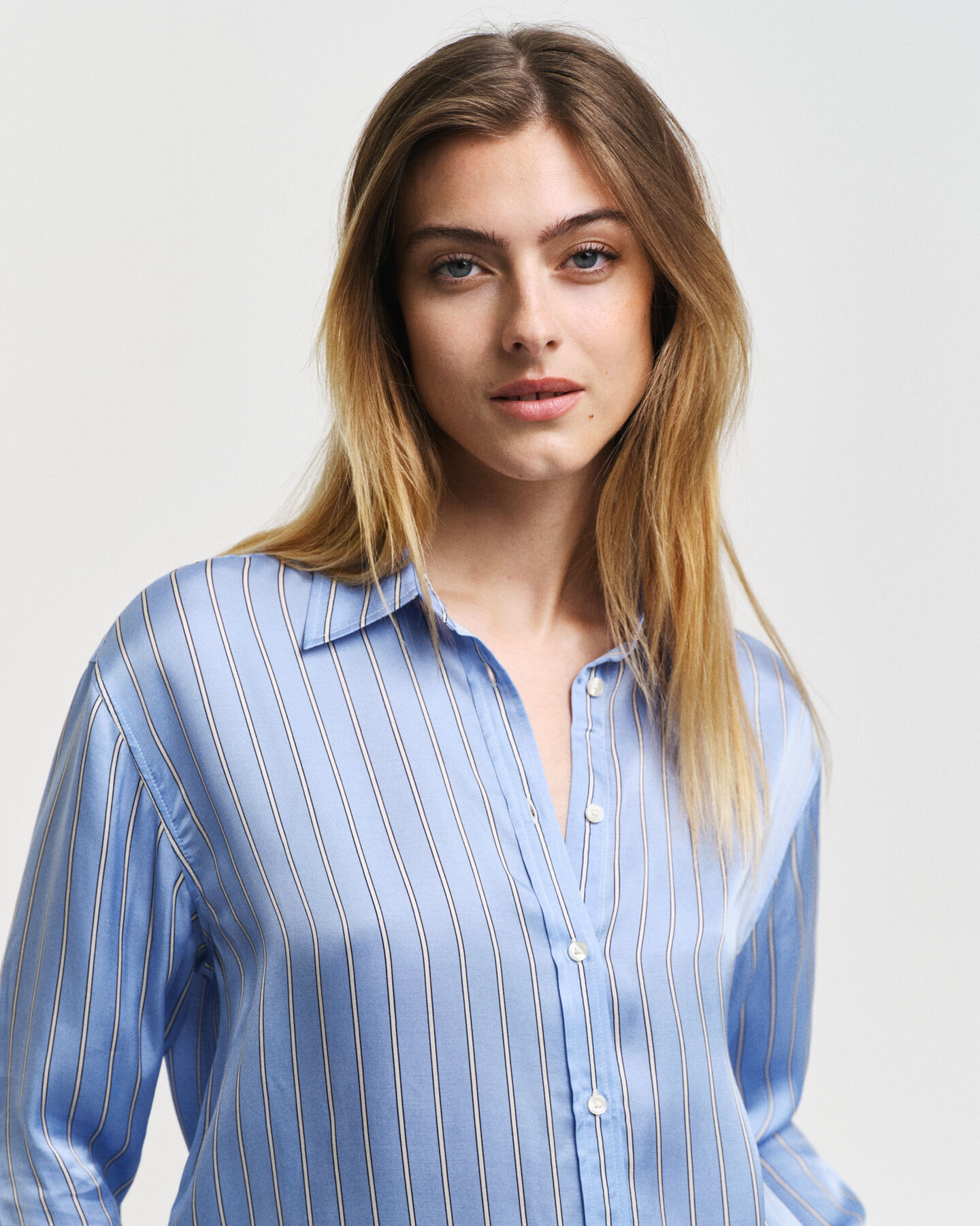 Relaxed Fit Striped Fluid Shirt