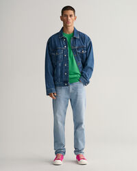 Cotton Piqu&eacute; Crew Neck Sweater