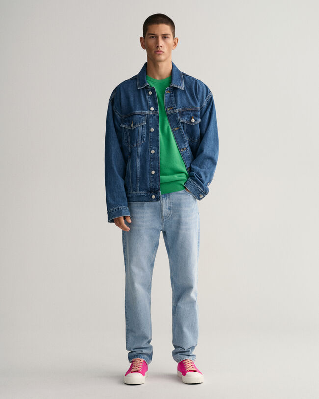 Cotton Piqu&eacute; Crew Neck Sweater