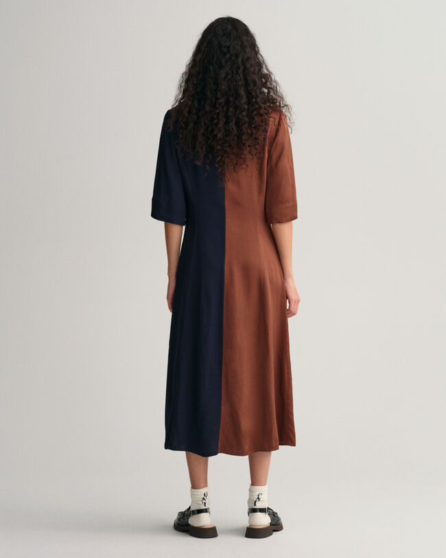 Color Block Short Sleeve Rugger Dress