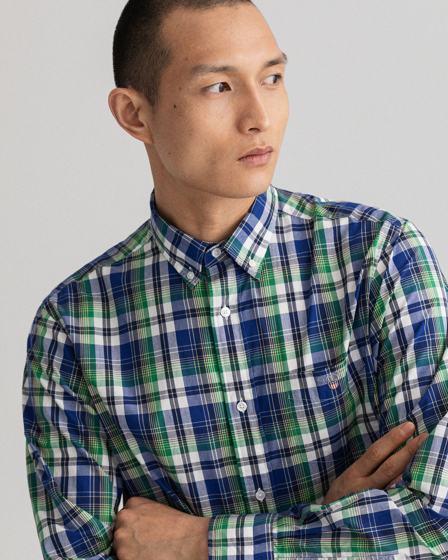 Regular Fit Washed Poplin Check Shirt