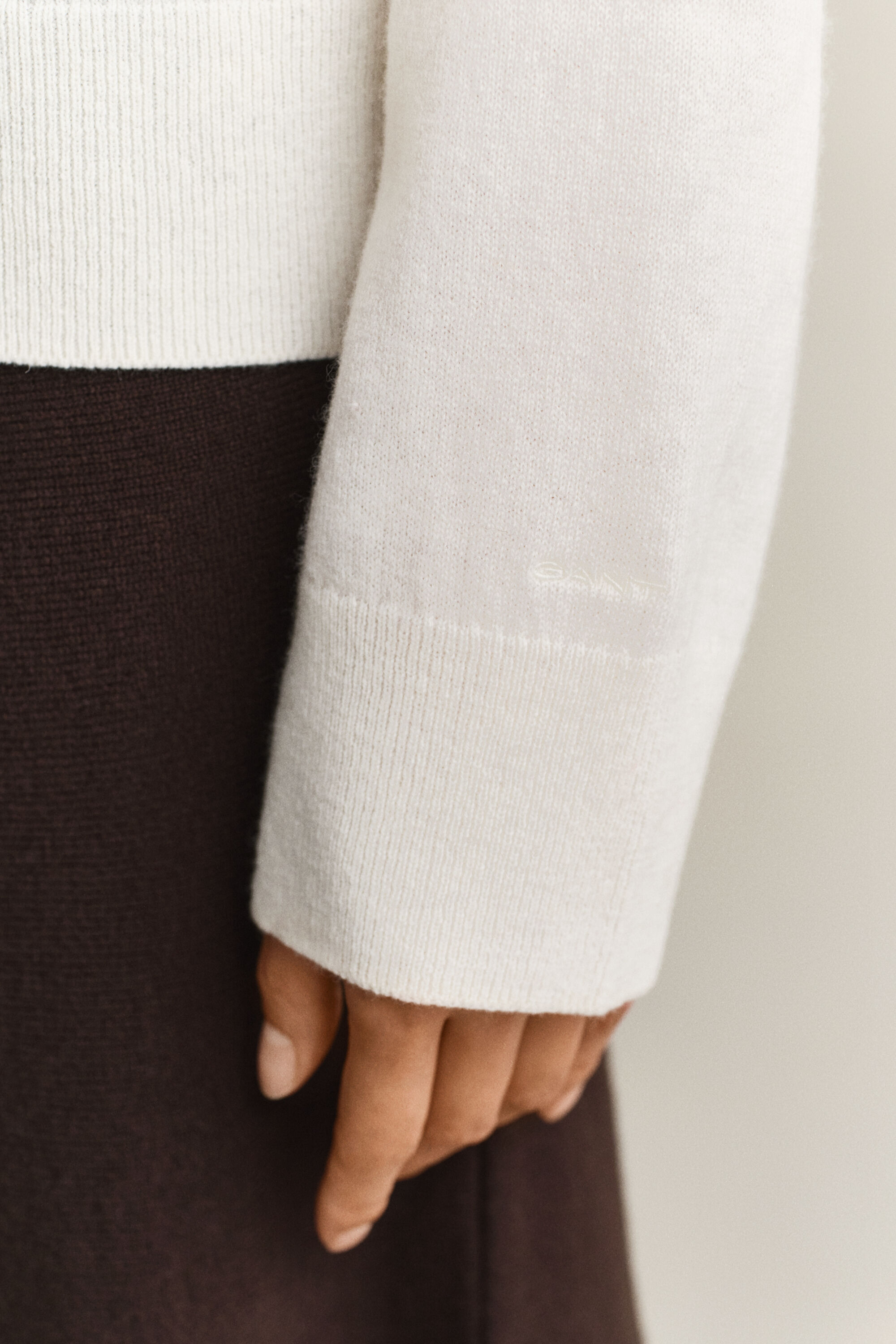 Superfine Lambswool Mock Neck Sweater