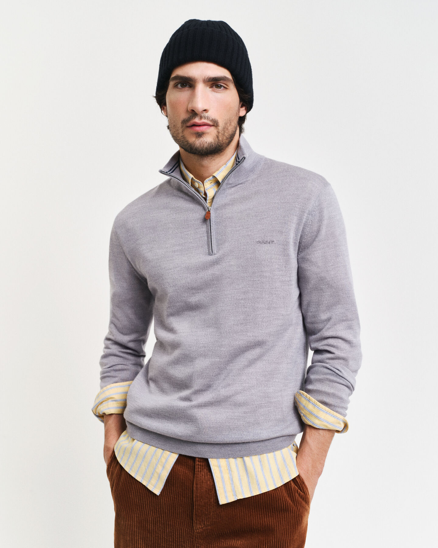Extra Fine Merino Wool Half-Zip Sweater