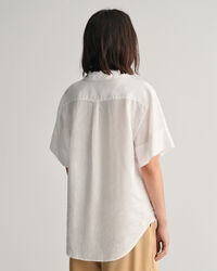 Relaxed Fit Linen Popover Short Sleeve Shirt