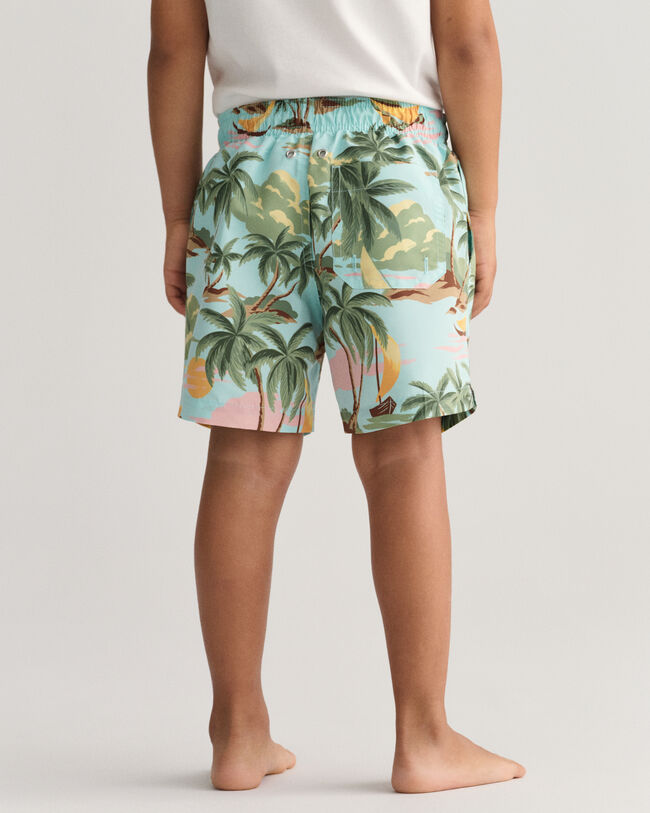 Boys Hawaiian Print Swim Shorts