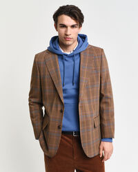 Relaxed Fit Checked Wool Blazer