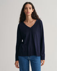 Linen Blend V-Neck Sweater