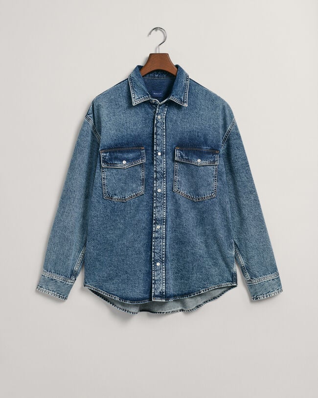 Oversized Heavy Washed Denim Shirt