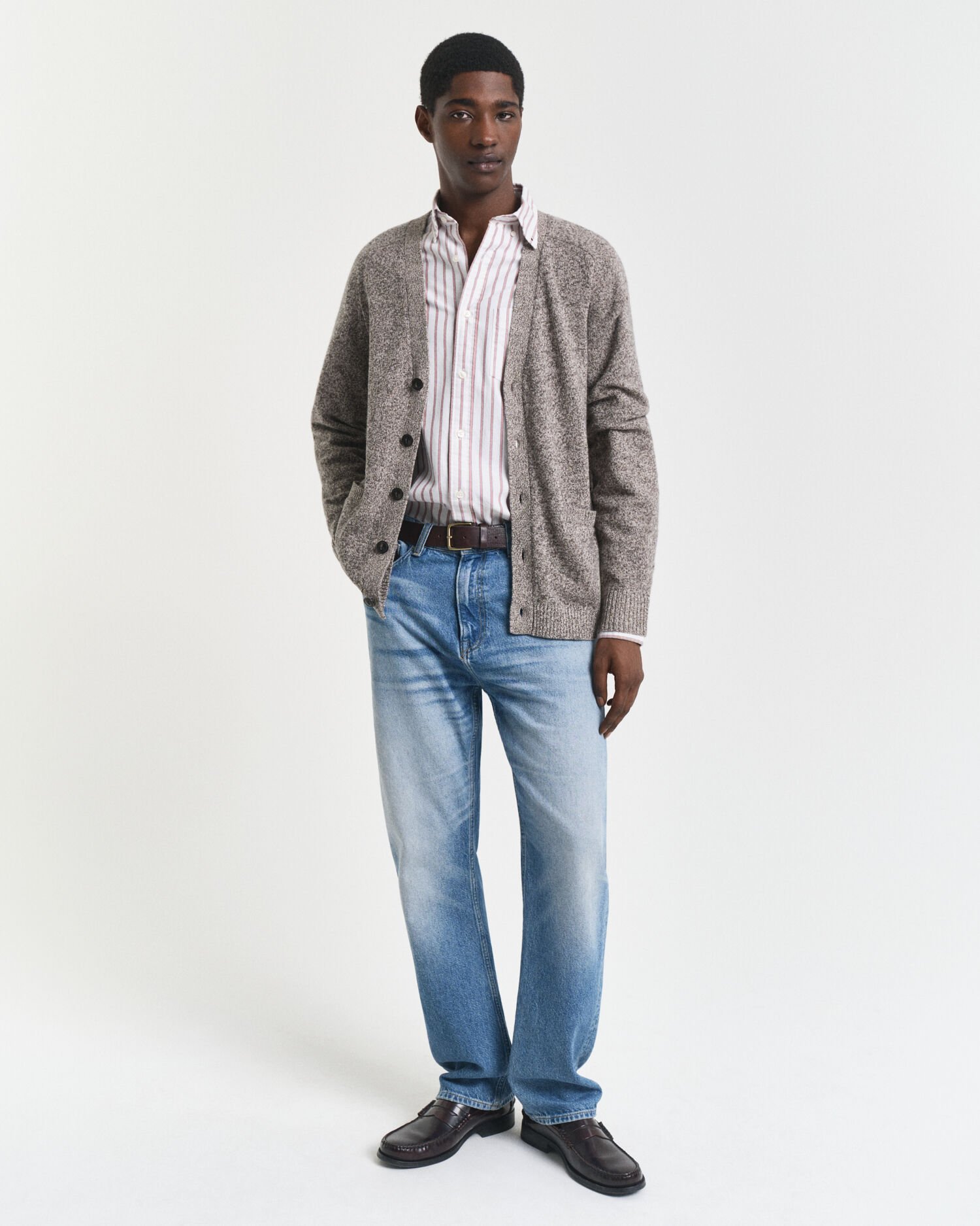 Wool Blend Mouliné Cardigan