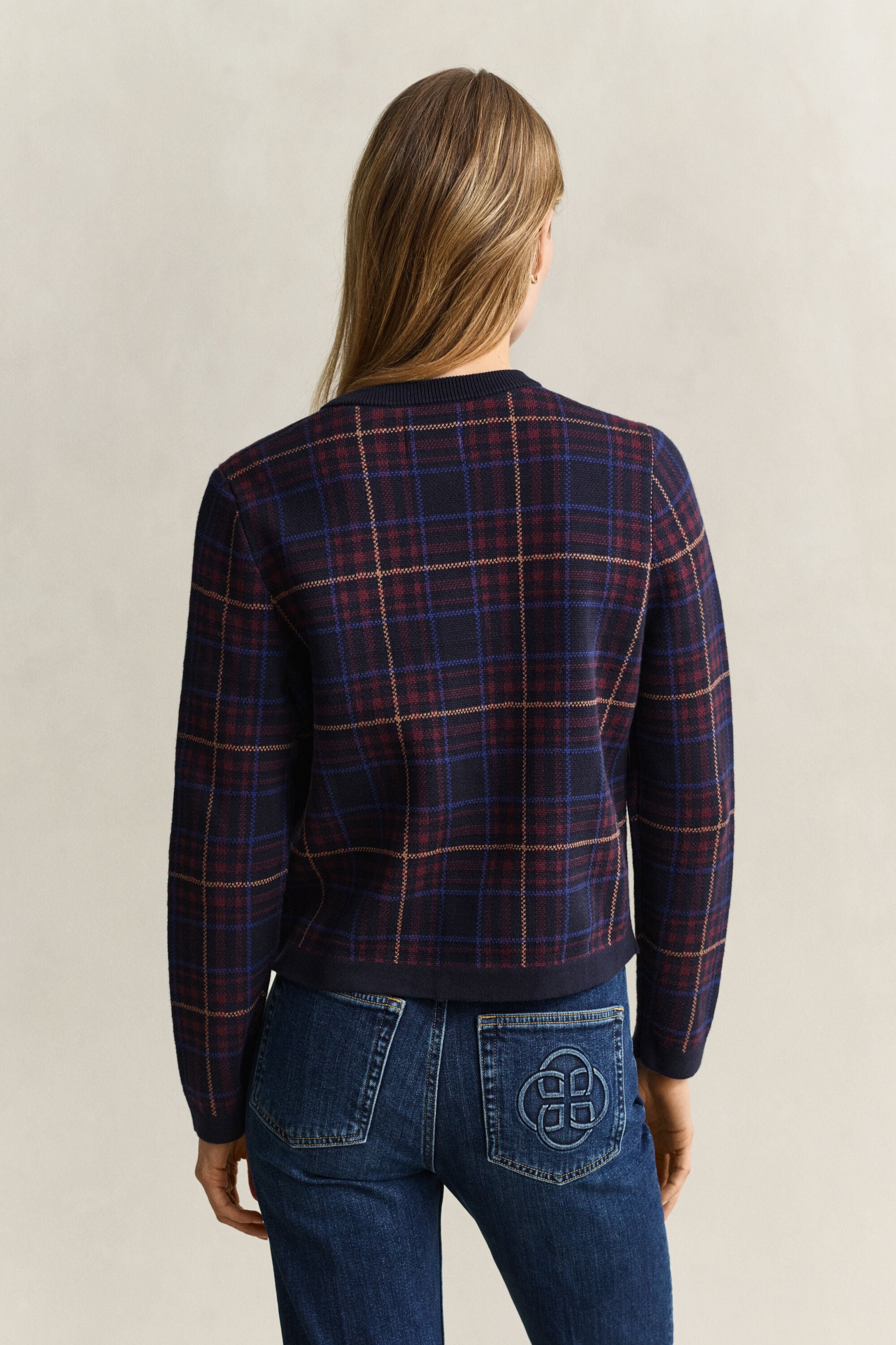 Knitted Check Cardigan