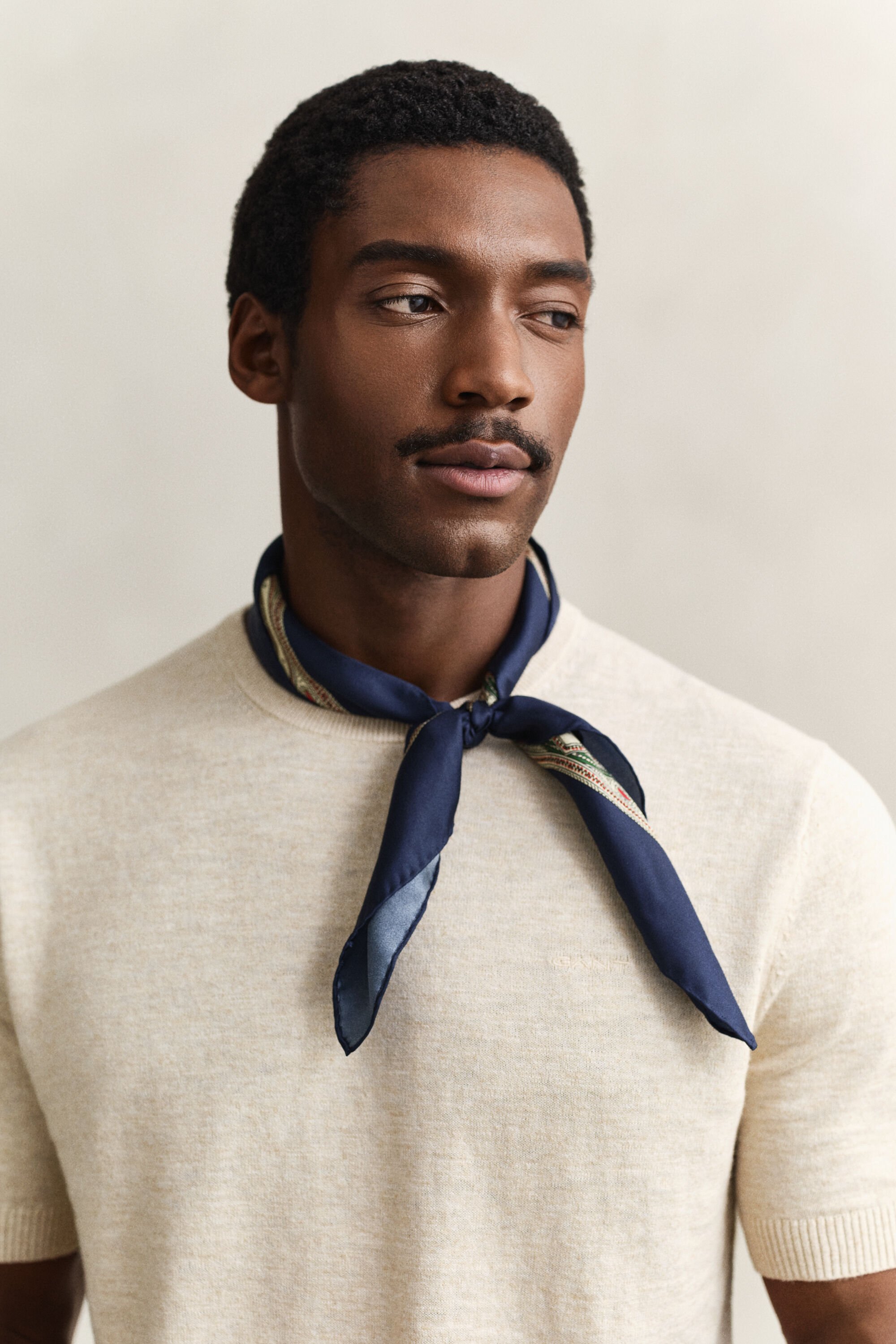 Slub Cotton Blend Short Sleeve Sweater