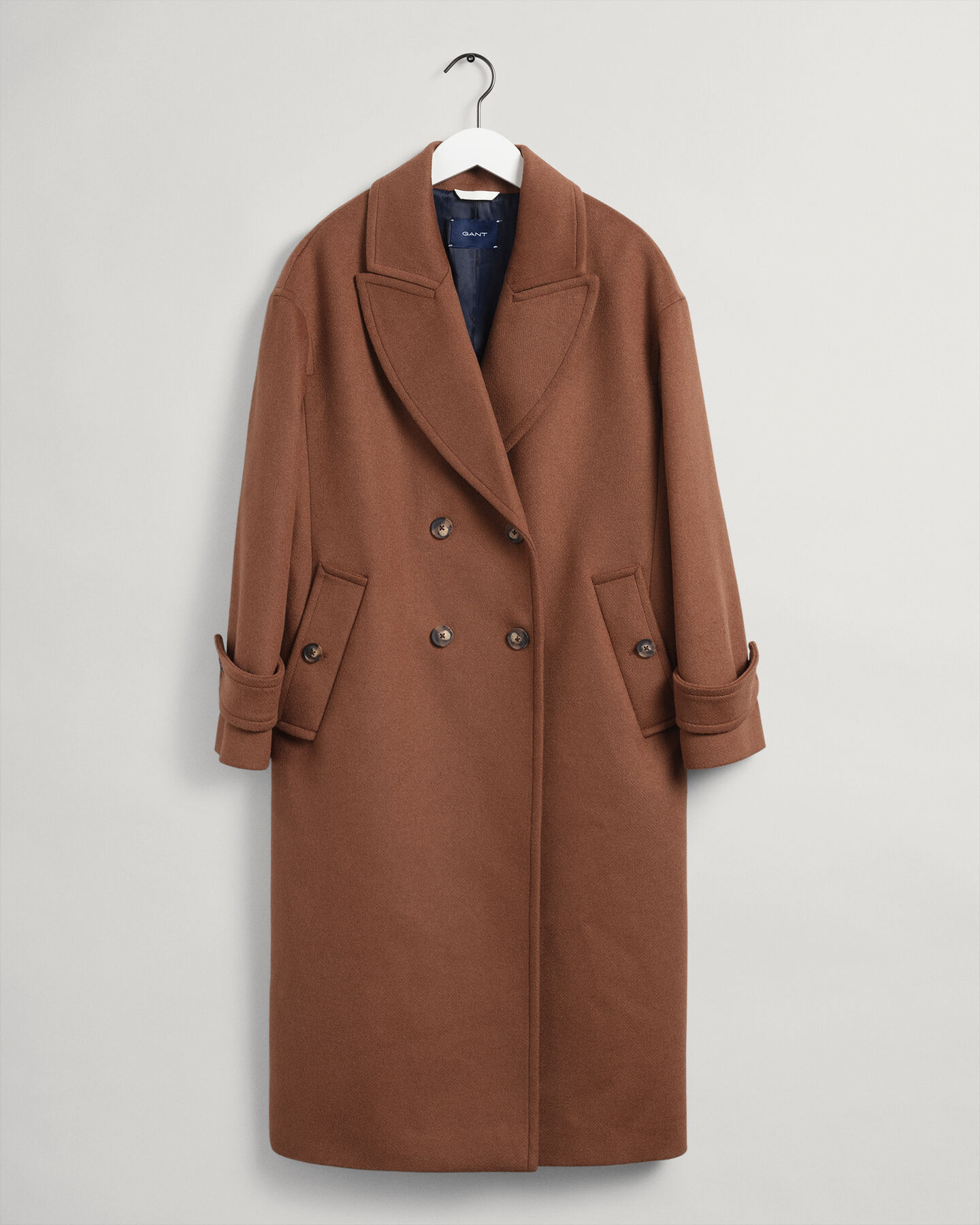 Wool-Blend Cocoon Overcoat