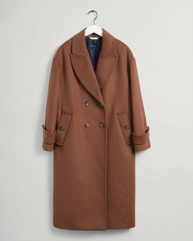 Wool-Blend Cocoon Overcoat