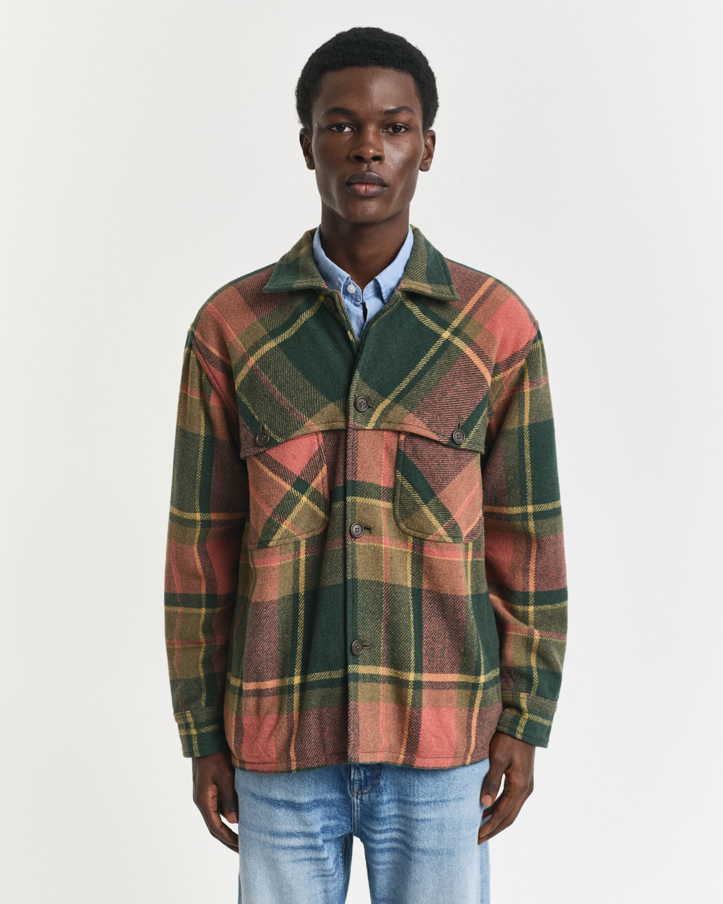 Relaxed Fit Checked Heavy Wool Shirt