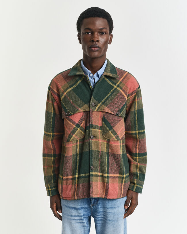 Relaxed Fit Checked Heavy Wool Shirt