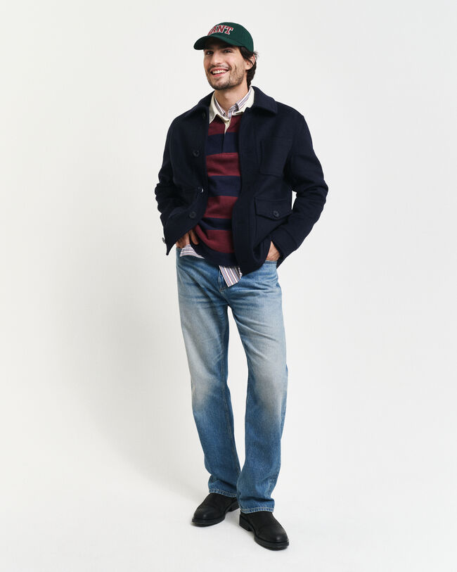 Extra Fine Lambswool Striped Rugger