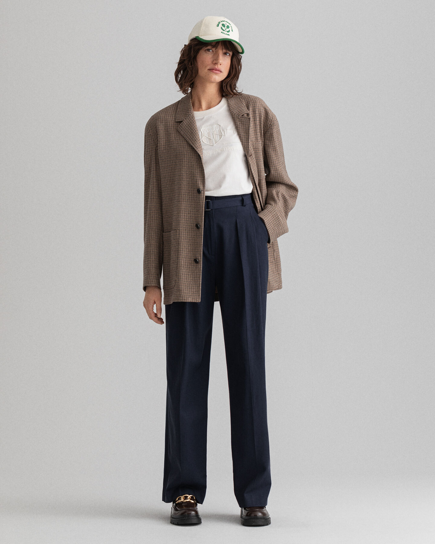 High-Waisted Fluid Pleated Chinos