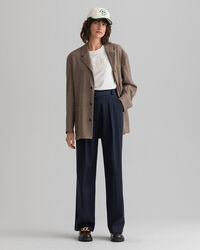 High-Waisted Fluid Pleated Chinos