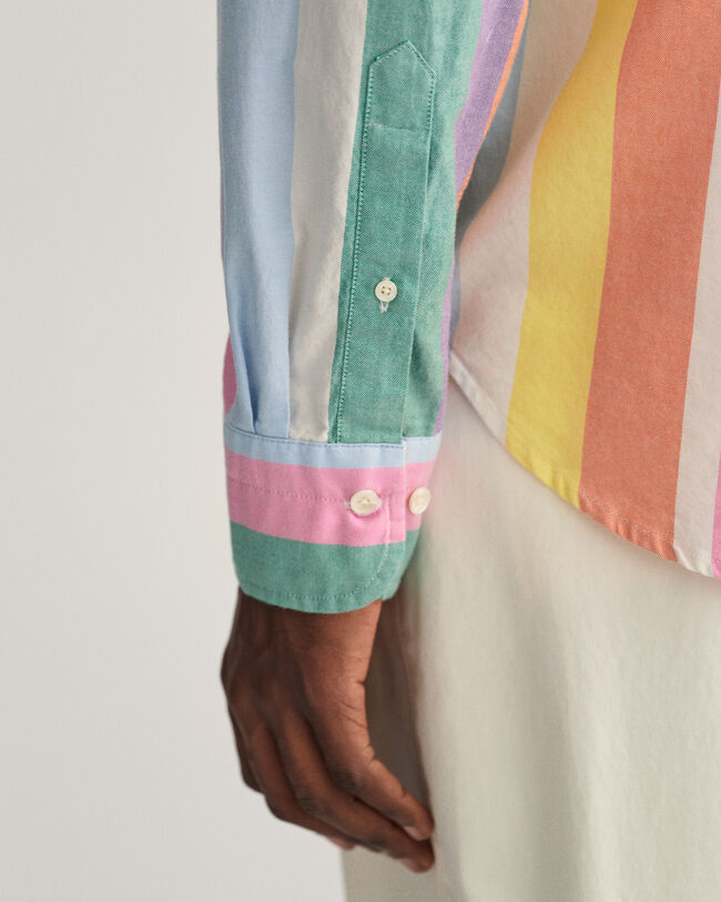 Regular Fit Multi Stripe Oxford Shirt