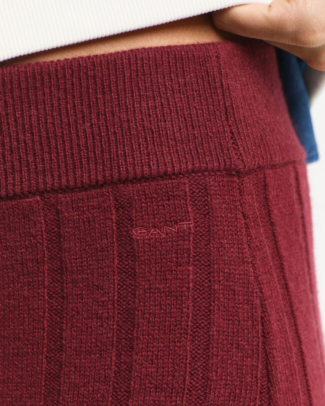 Wide Ribbed Wool Skirt