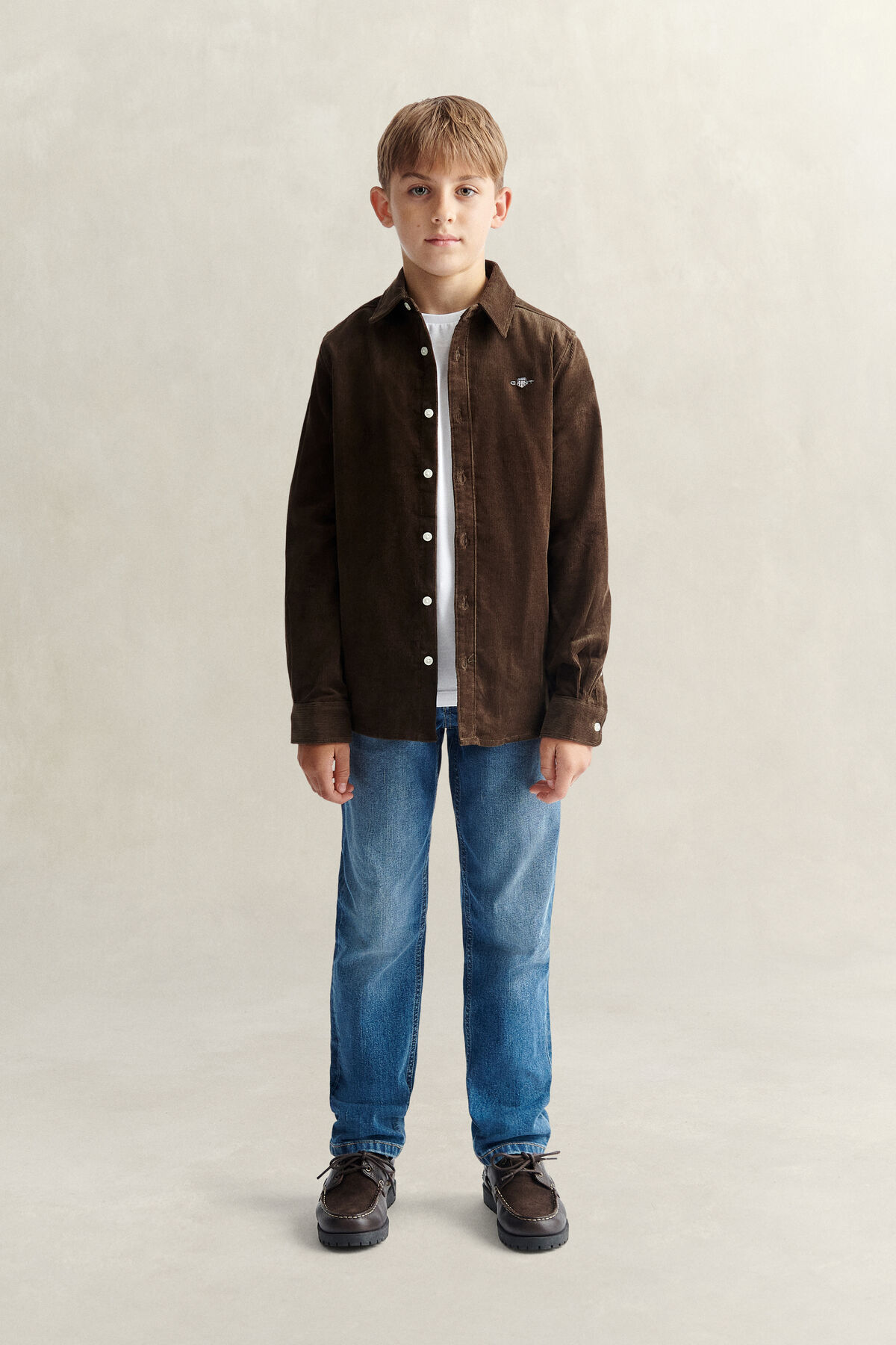 Teen Boys Corduroy Shirt — SHADOW BROWN
