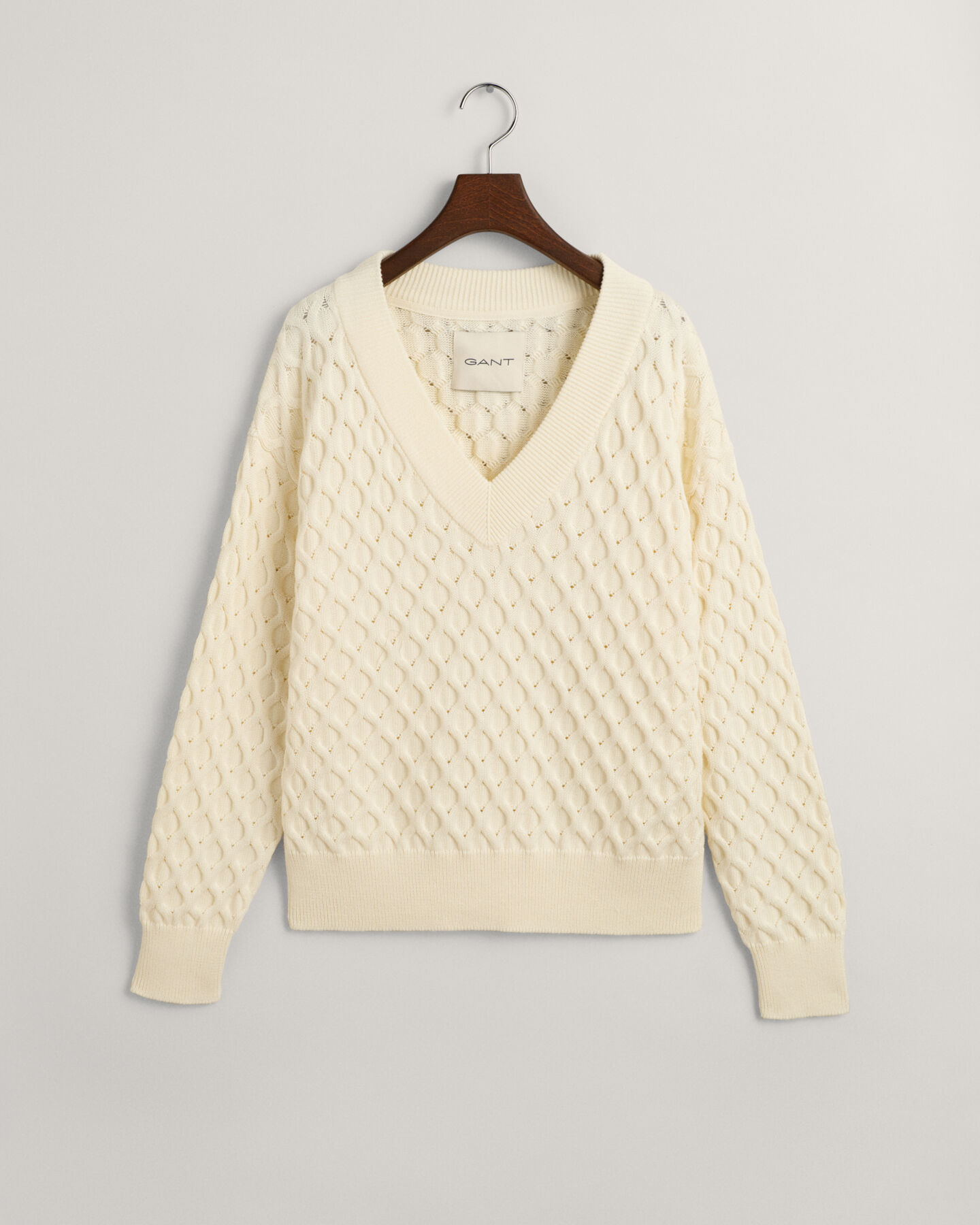 Textured Knit V-Neck Sweater