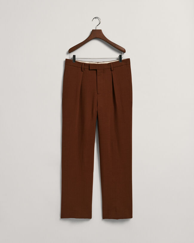 Wide Leg Wool Crepe Suit Pants