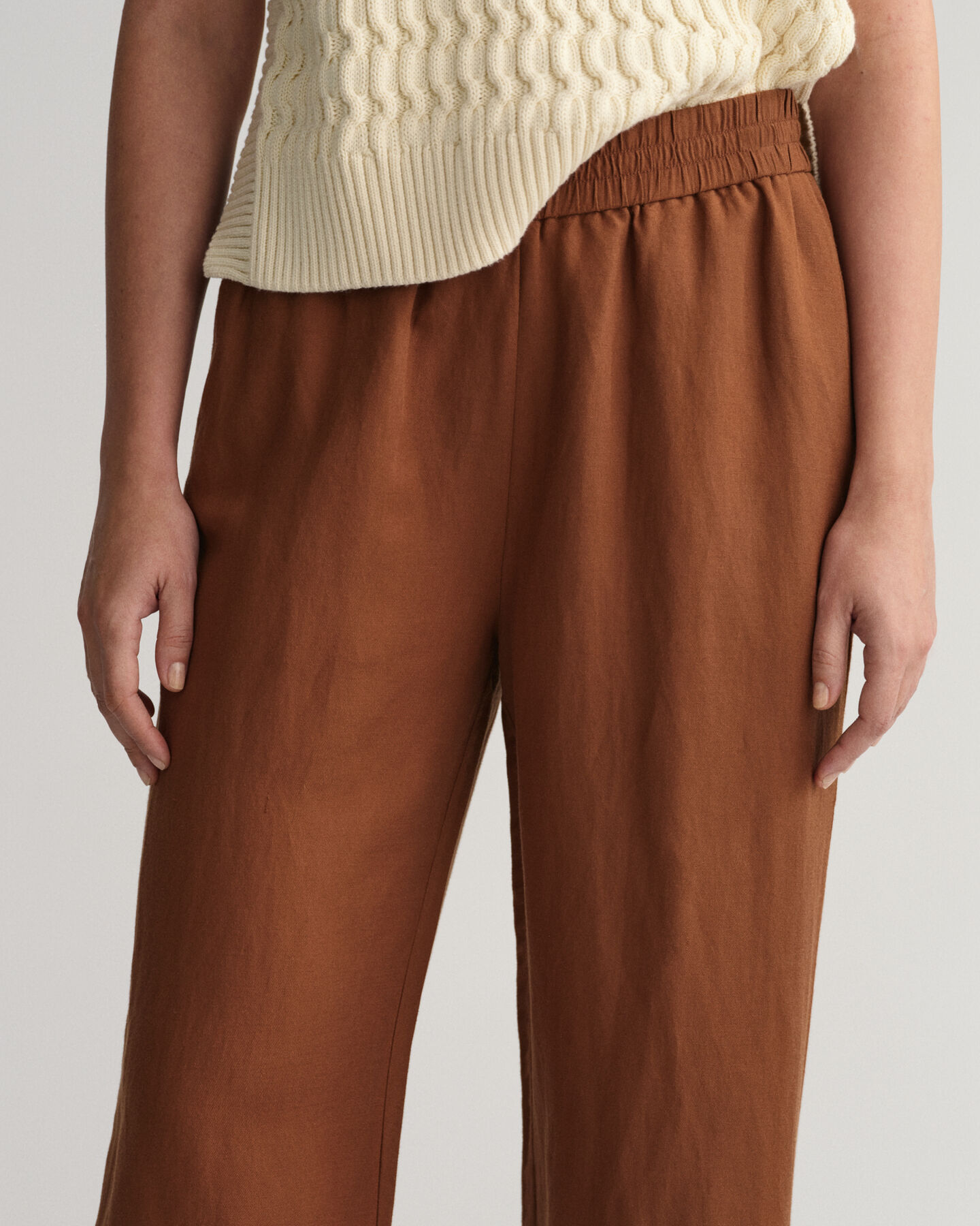Linen Viscose Pull-On Pants