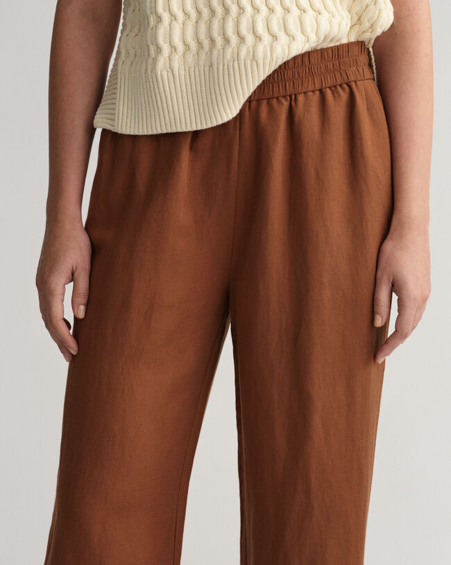 Linen Viscose Pull-On Pants
