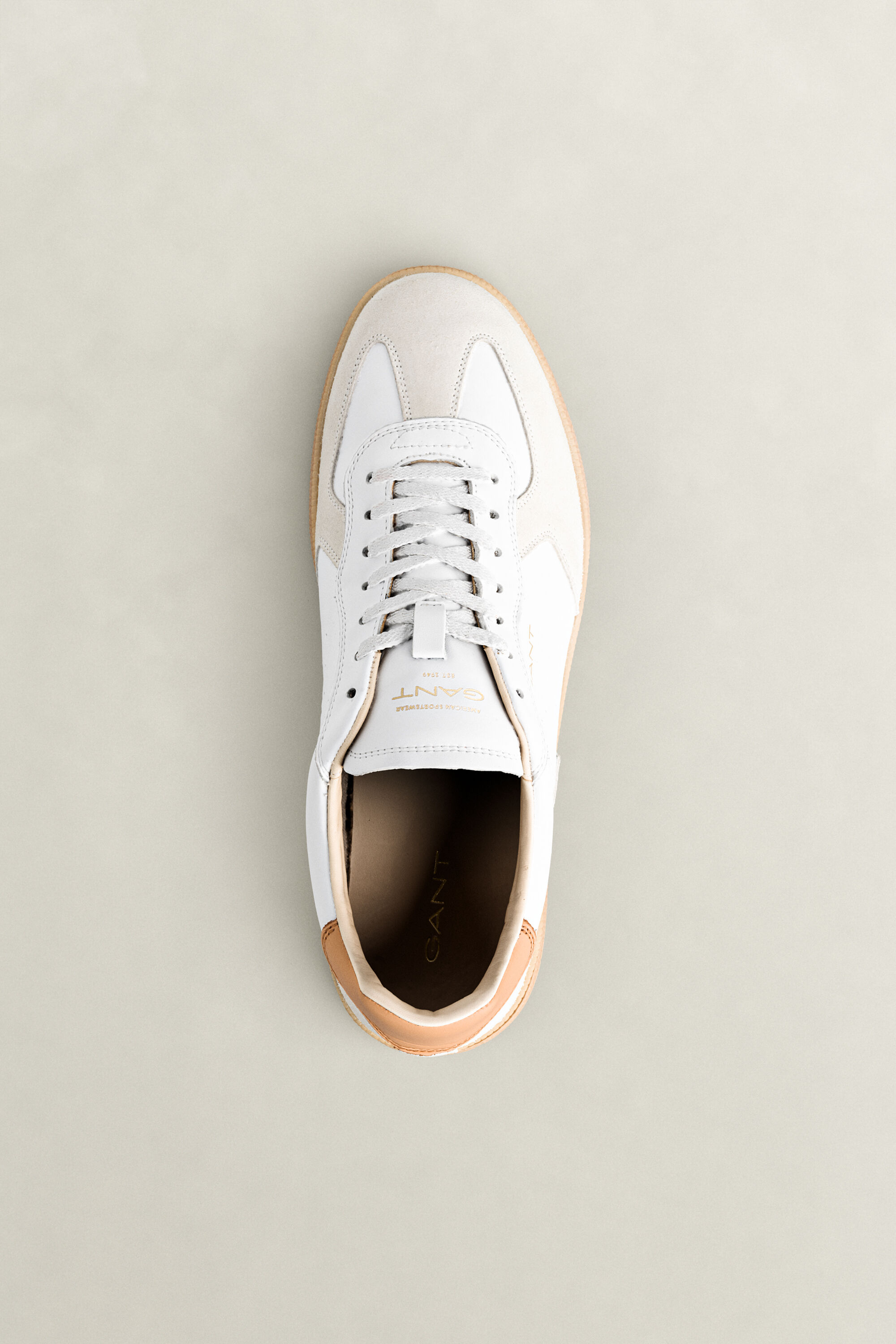 Cuzmo Leather Suede Sneakers — WHITE