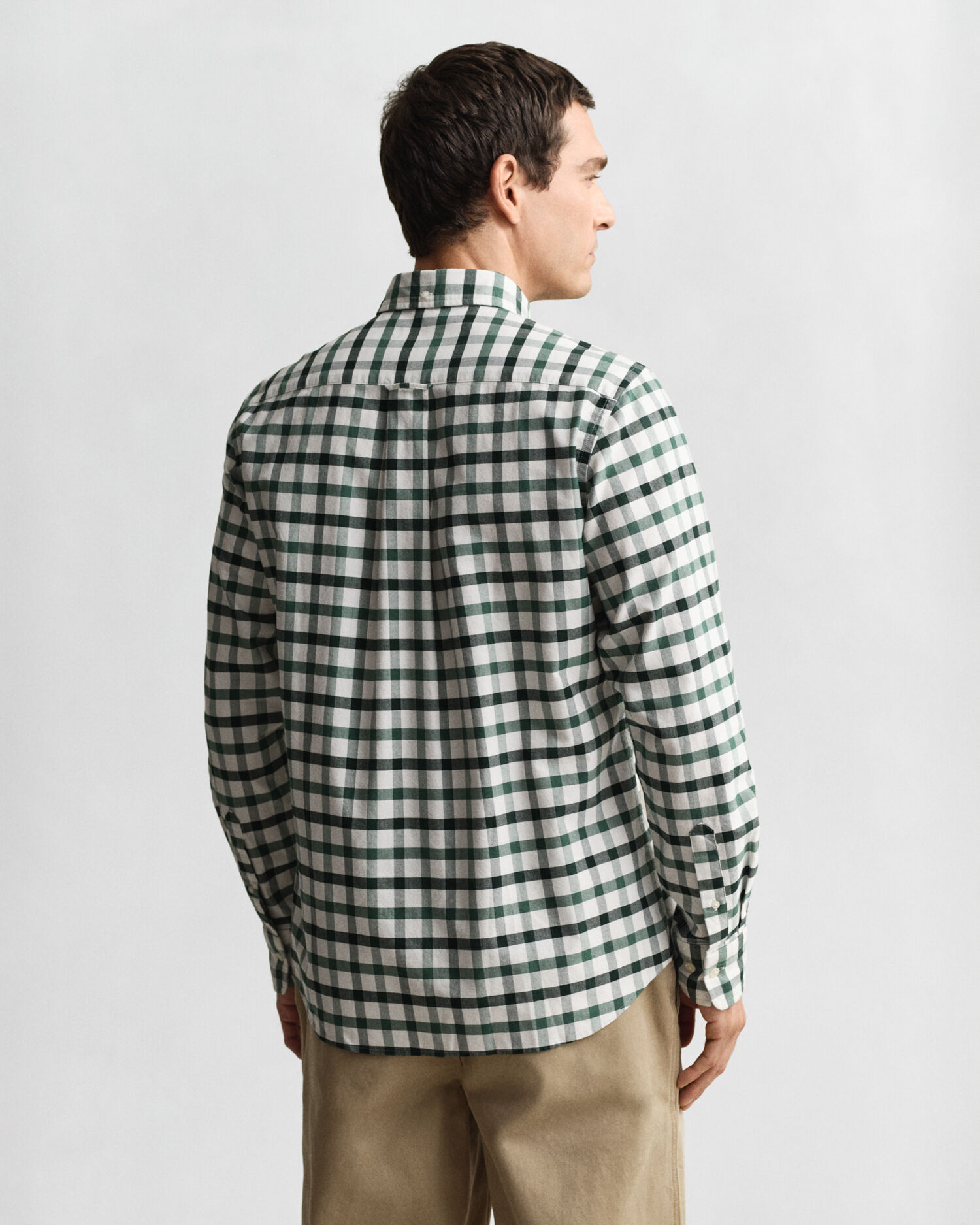 Regular Fit Checked Oxford Shirt — WOODY GREEN