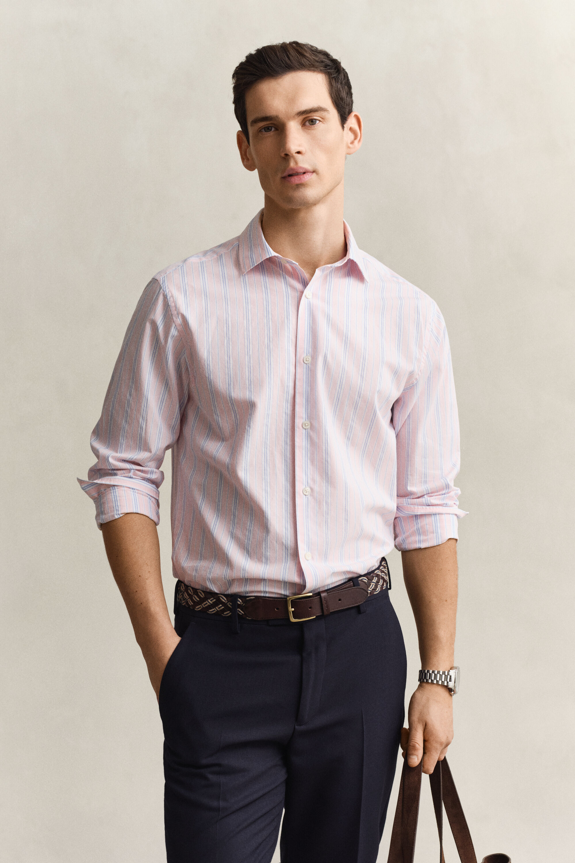 Regular Fit Dobby Striped Shirt