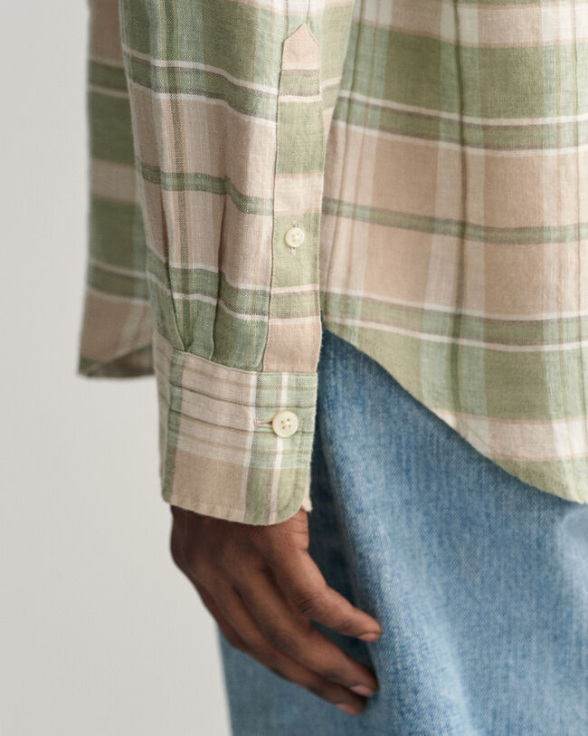 Regular Fit Madras Linen Shirt