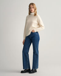 Wool Ribbed Crew Neck Sweater