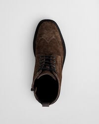 Boggar Suede Brogue Lace-Up Boots