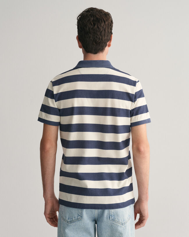 Striped Heavy Washed Polo Shirt