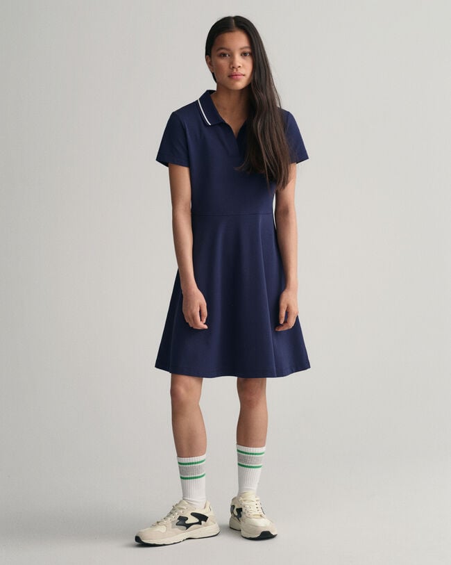 Teen Girls Piqu&eacute; Rugger Dress