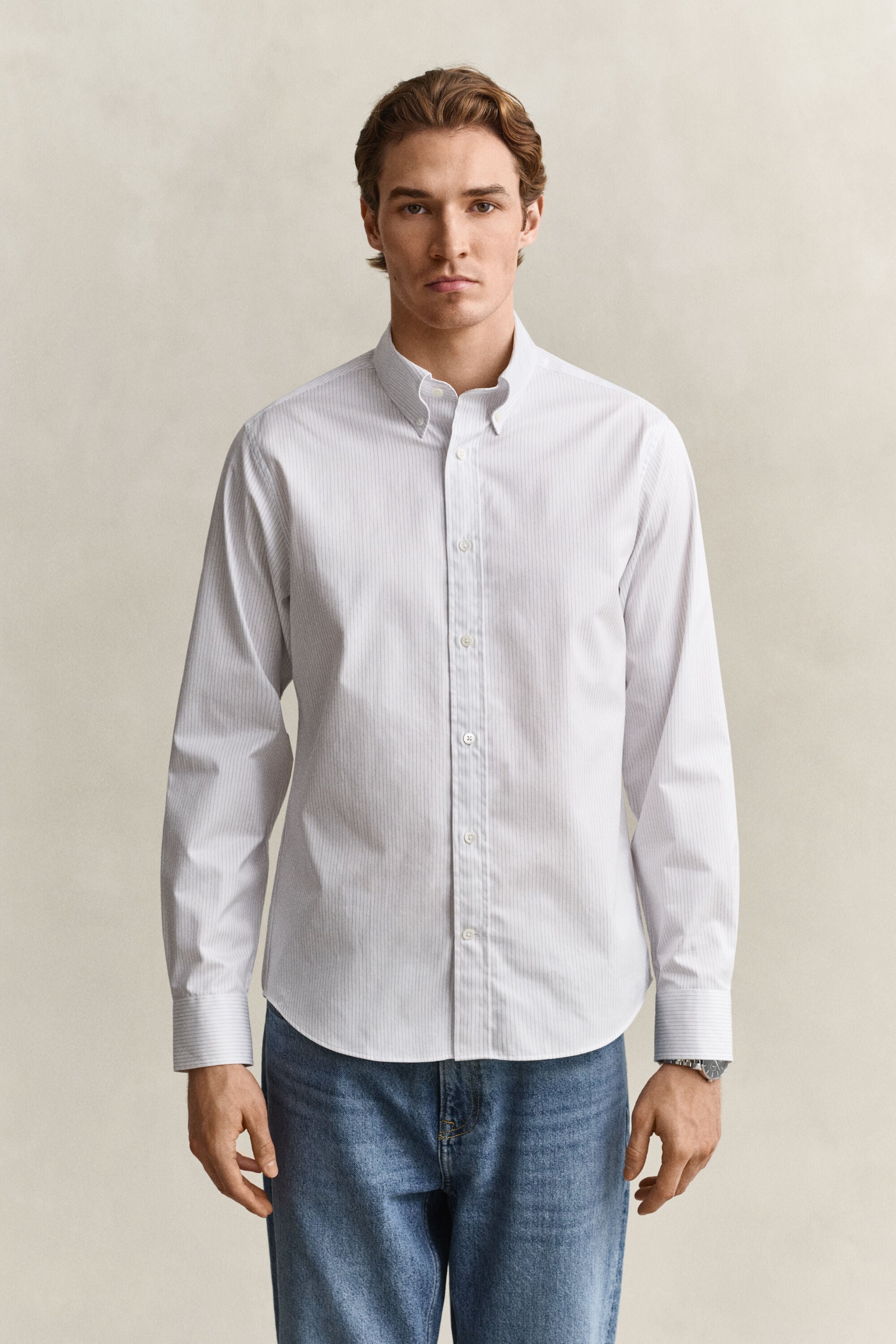 Striped Twill Dress Shirt