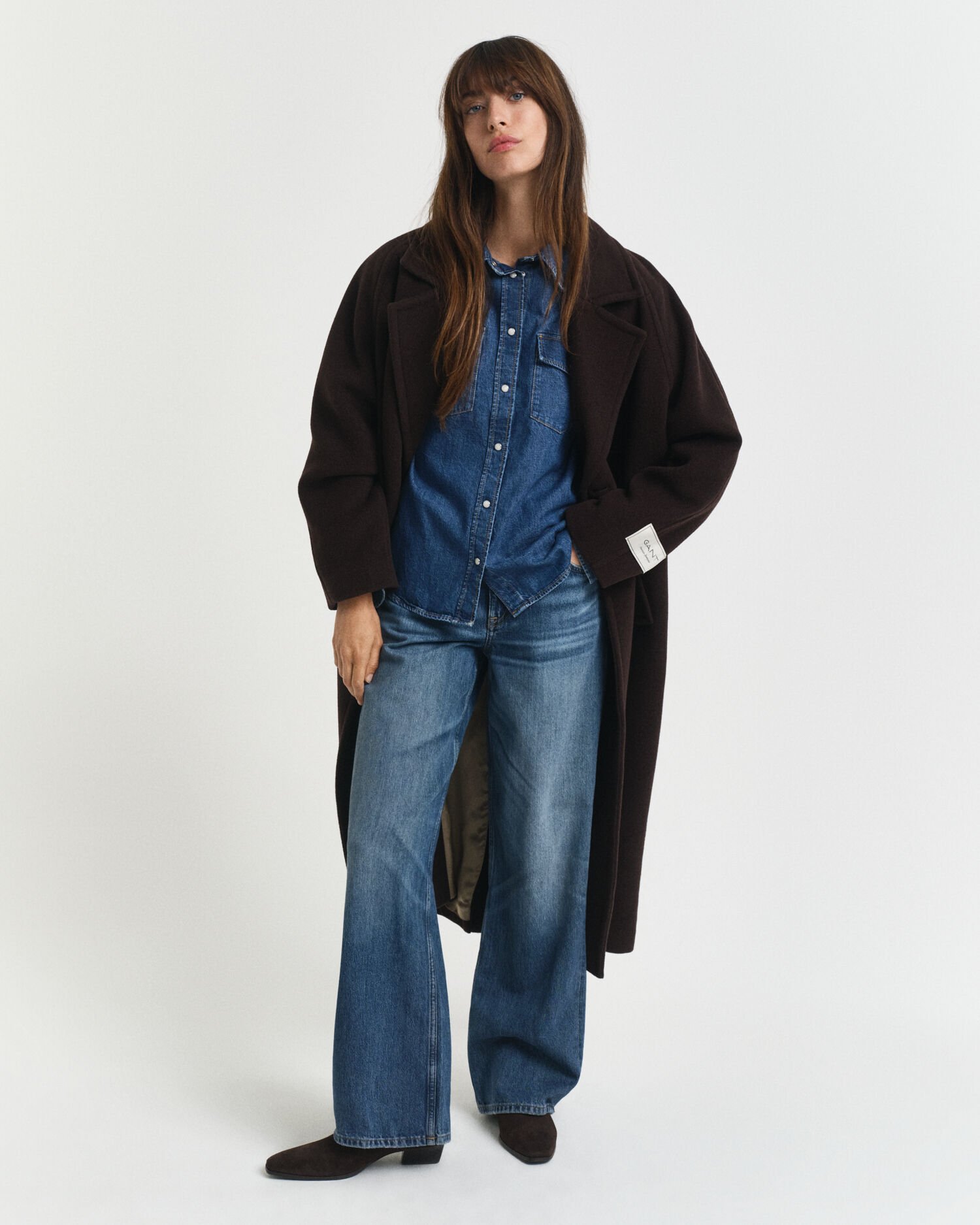 Regular Fit Puff Sleeve Denim Shirt