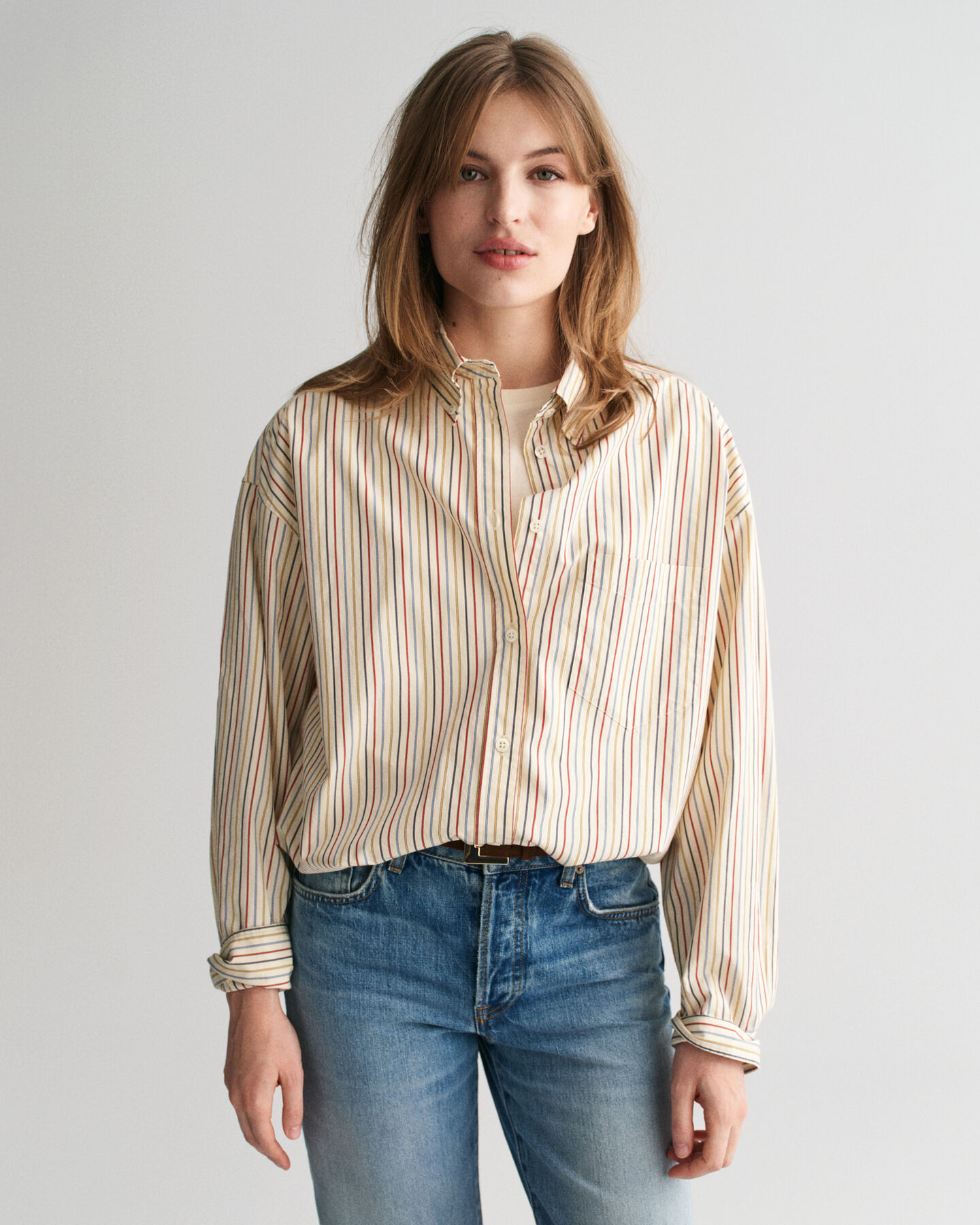 Oversized Striped Poplin Shirt