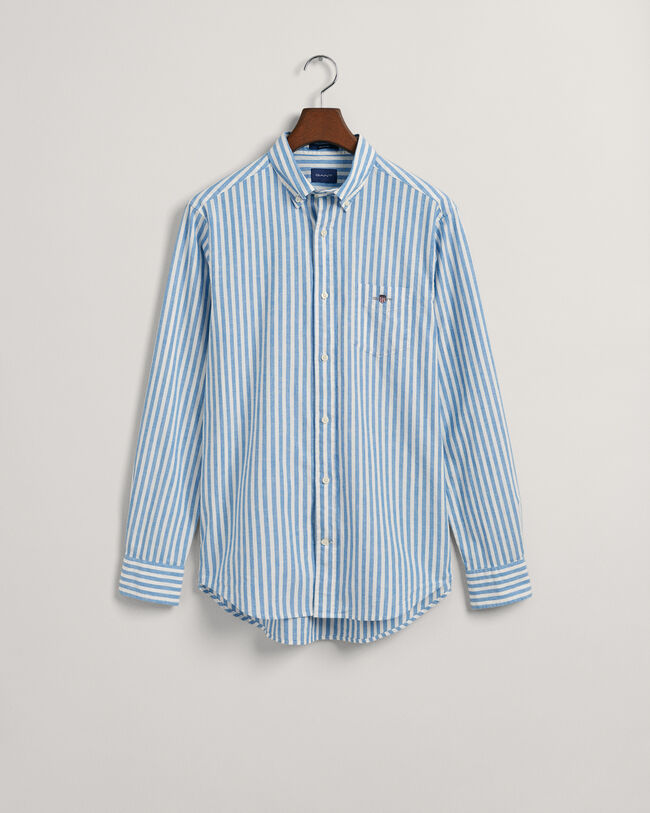 Regular Fit Striped Cotton Linen Shirt