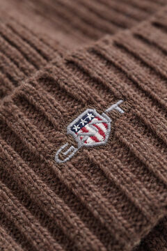 Shield Wool Beanie — SHADOW BROWN 1