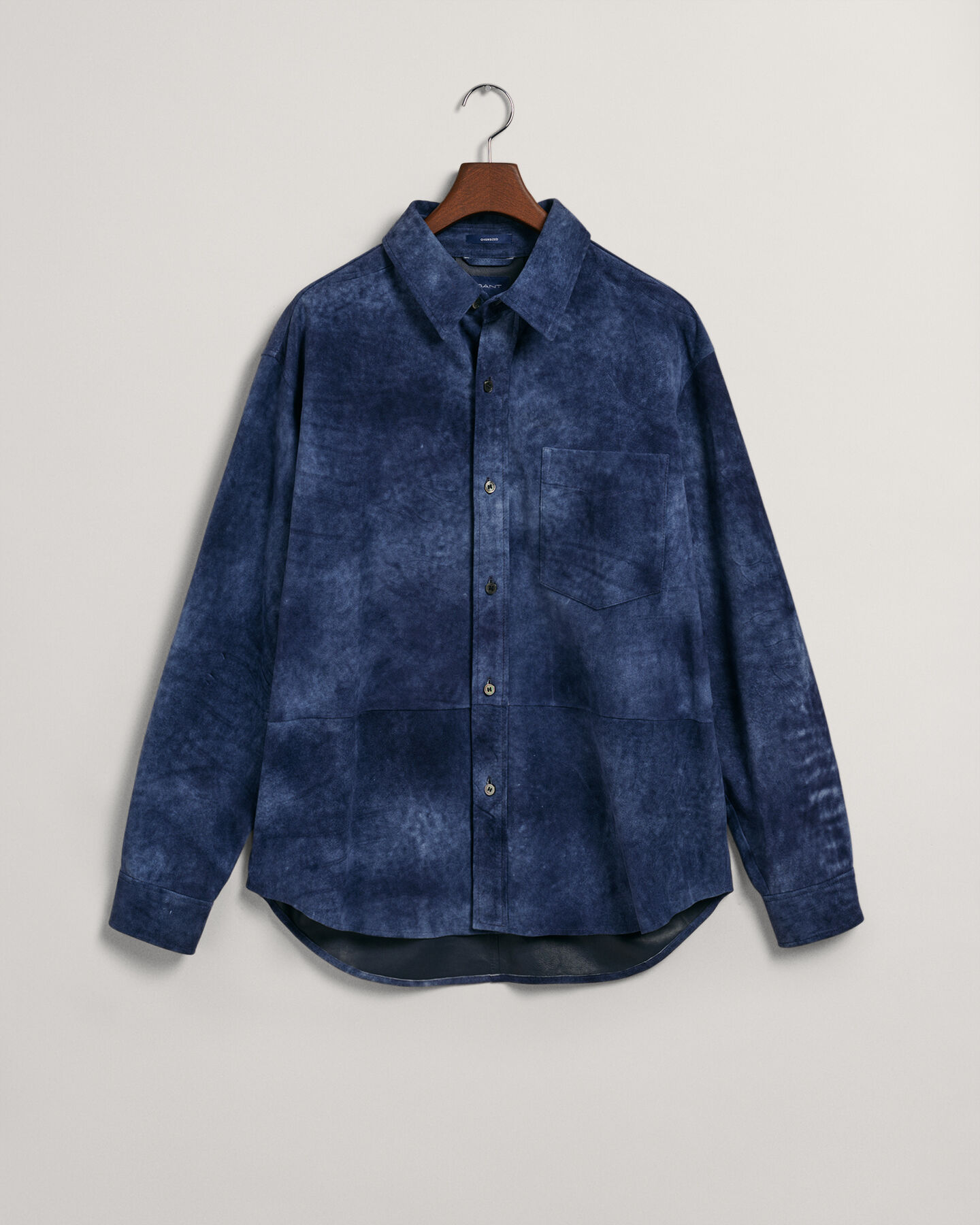 Oversized Indigo Suede Shirt