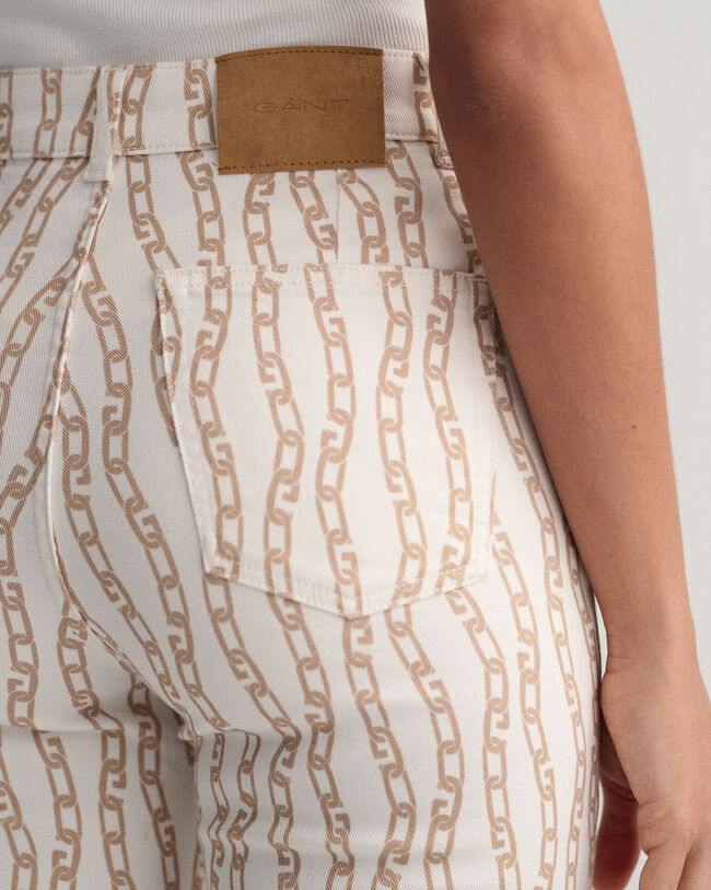 Cropped Chain Print Jeans