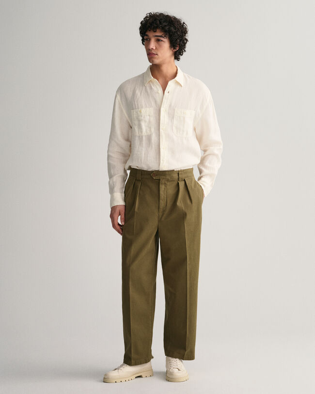 Relaxed Fit Garment-Dyed Linen Shirt