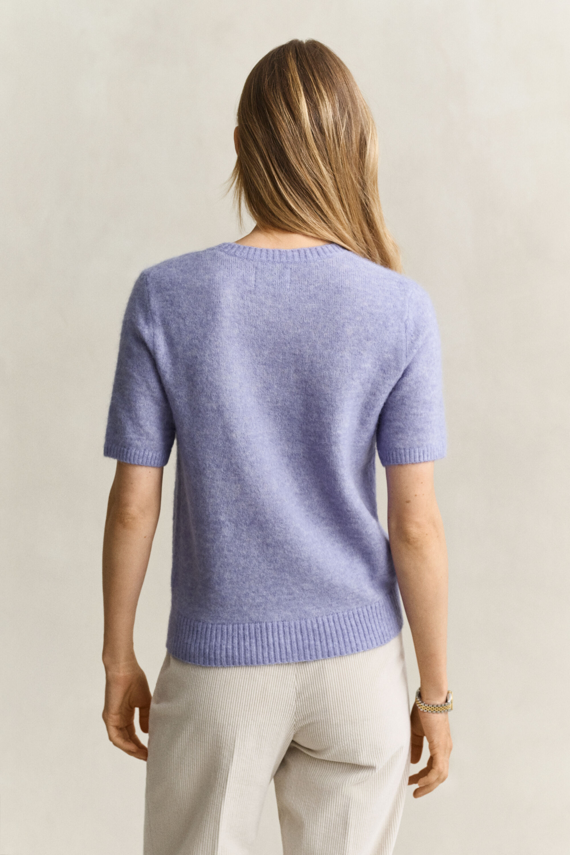 Alpaca Wool Blend Short Sleeve Sweater