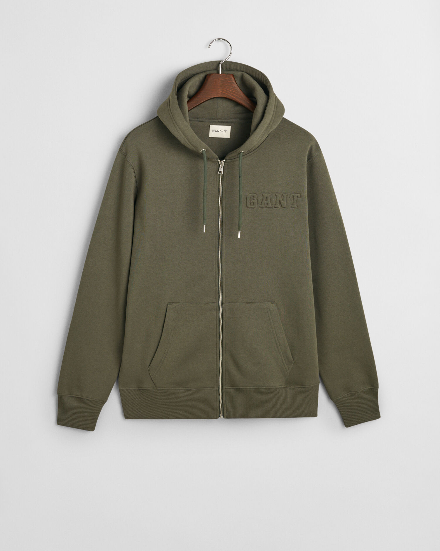 Kangaroo Hoodie Mit Rippenstoff Und Großer Tasche – Aus Baumwolle, Farbe Ecru, Größe S