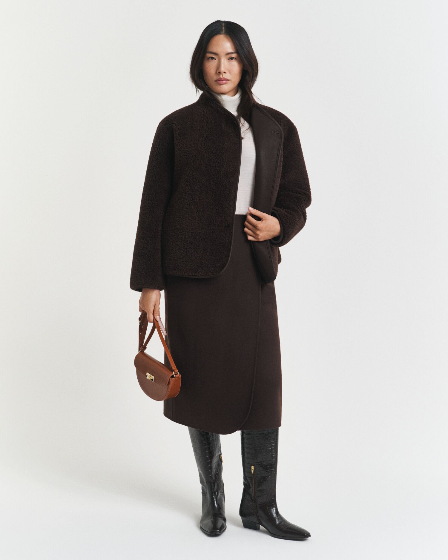 Midi Handstitched Wrap Skirt