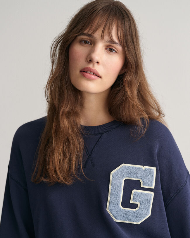 G Badge Short Sleeve Cropped Sweatshirt