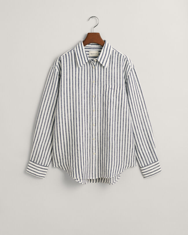 Relaxed Fit Striped Linen Shirt